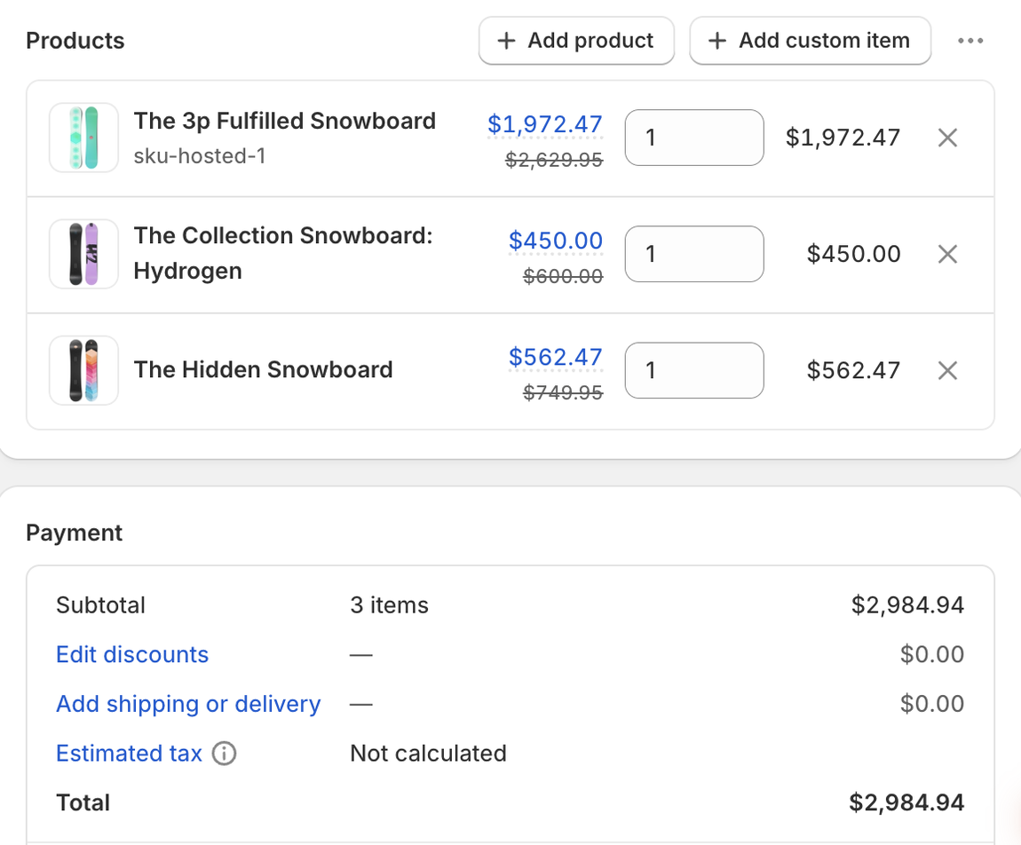 A cart with three snowboards, each at its member price