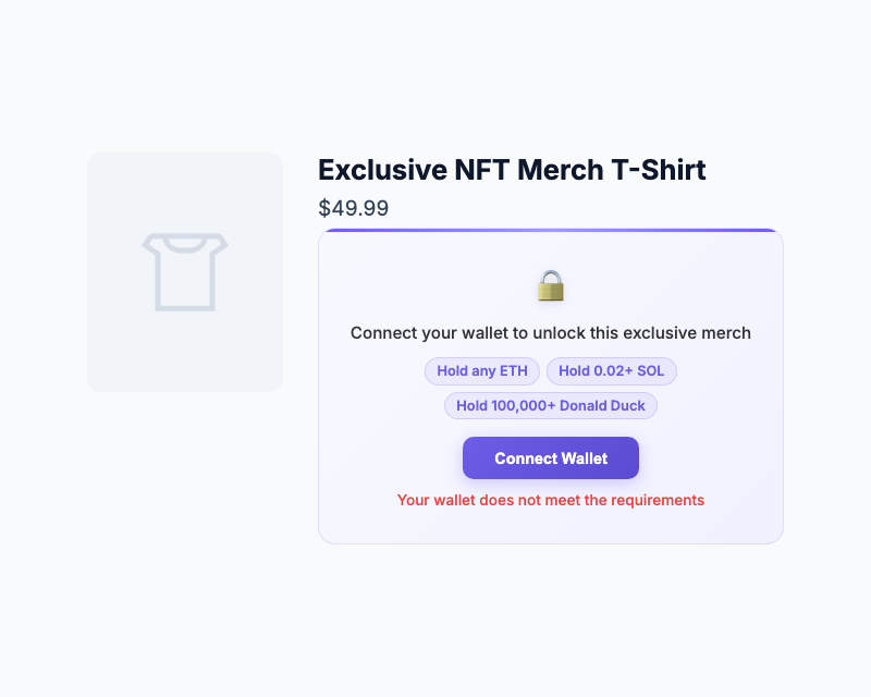 Wallet does not meet the token requirements